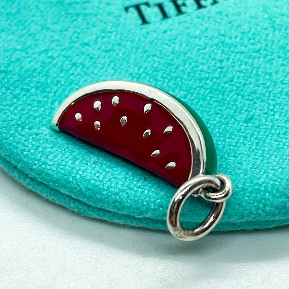 Tiffany & Co. Paloma Picasso Watermelon Charm – .925 Silver, Vintage Enamel - Picture 9 of 14